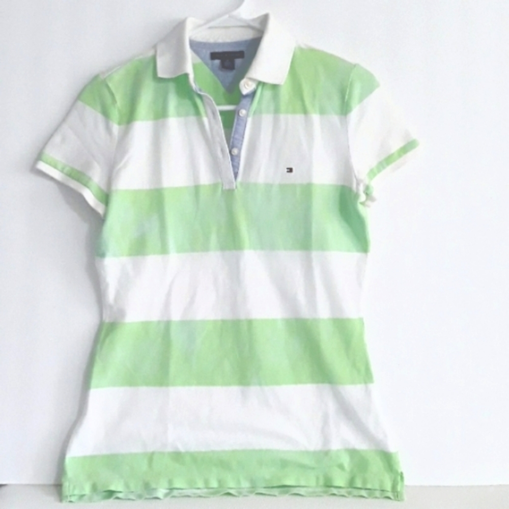 Tommy Hilfiger White/green Polo Shirt